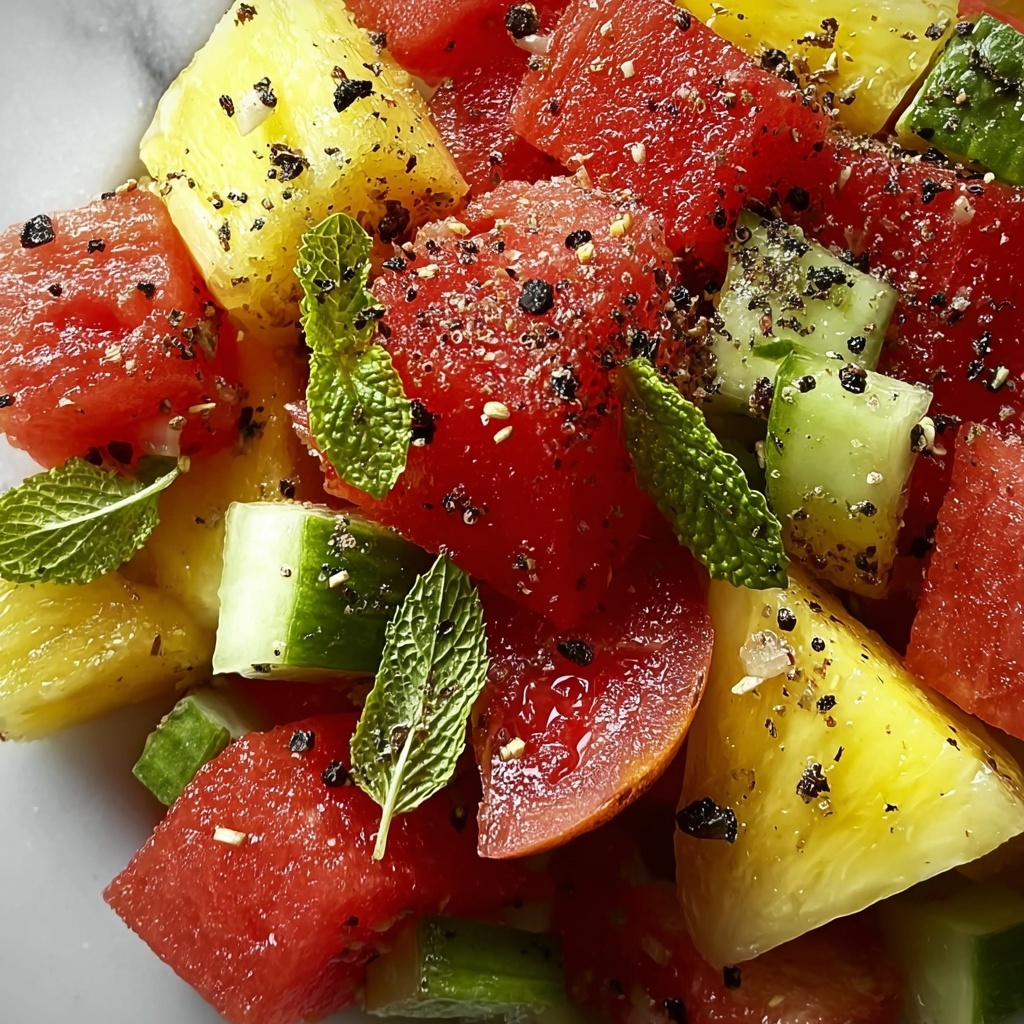 Delightfully Fresh Watermelon Pineapple Salad Recipe - Recipe Image
