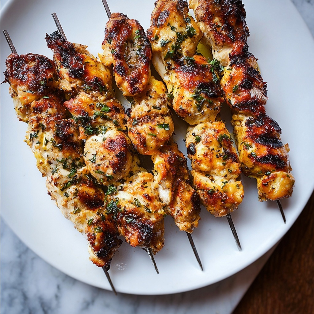 Garlic Parmesan Chicken Kebabs Recipe - Recipe Image