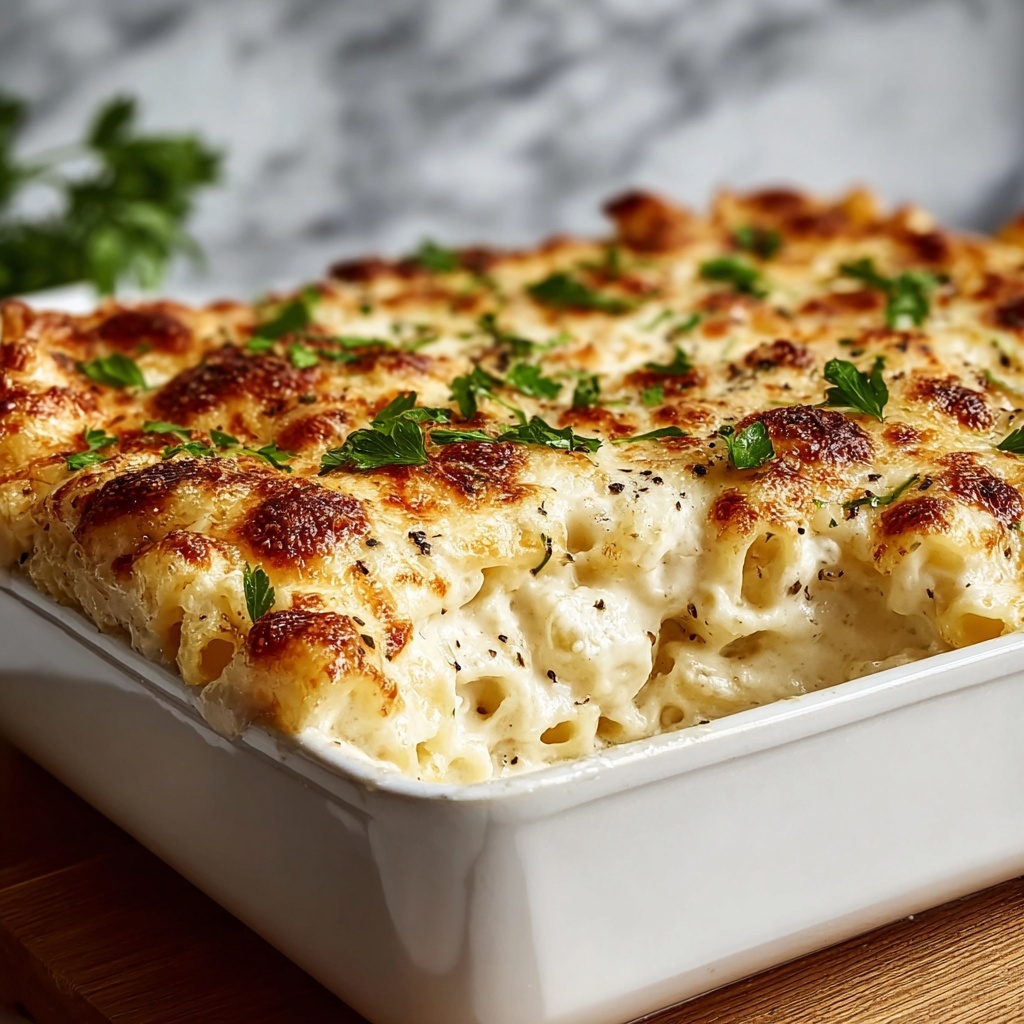 Chicken Alfredo Pasta Bake Recipe - Recipe Image