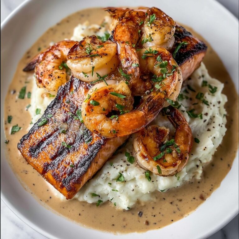 Cajun Salmon and Shrimp in Creamy Parmesan Sauce Recipe
