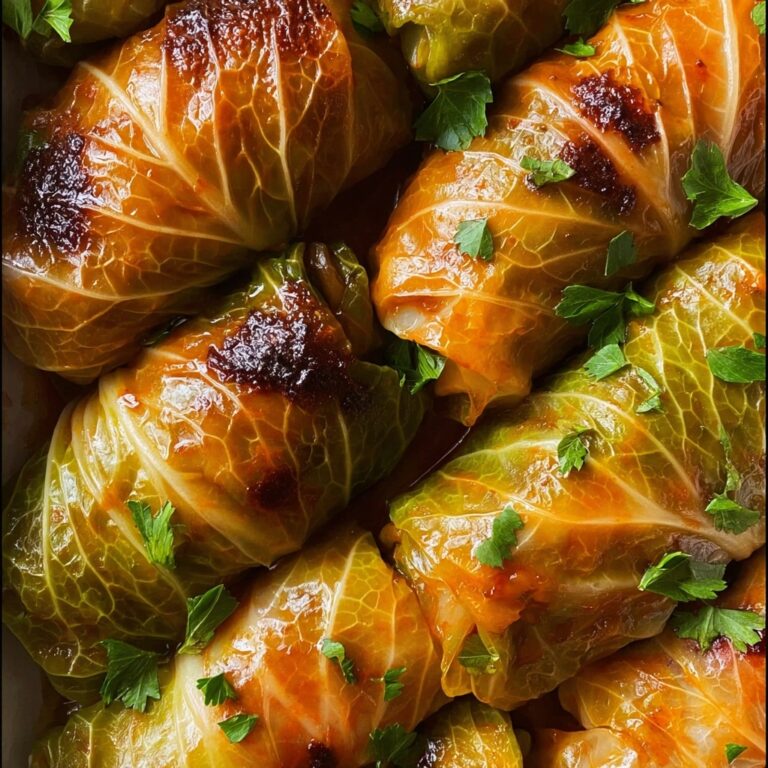 Stuffed Cabbage Rolls with Savory Tomato Sauce Recipe