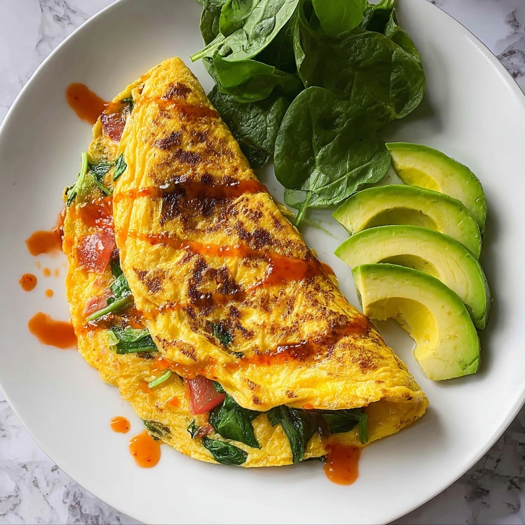 Loaded Breakfast Omelette with Vegetables, Spam, and Cheese Recipe - Recipe Image