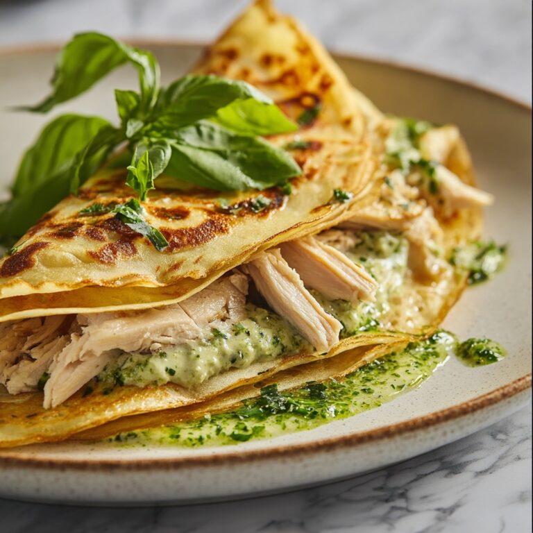 Chicken and Pesto Crepes Recipe