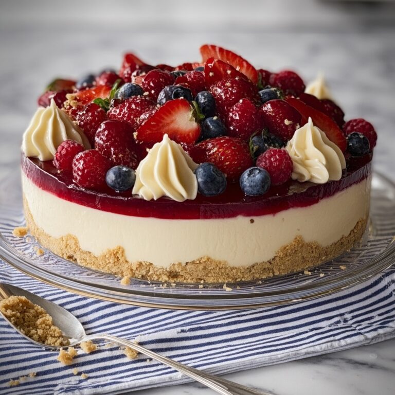 No-Bake Cheesecake Flag Cake Recipe