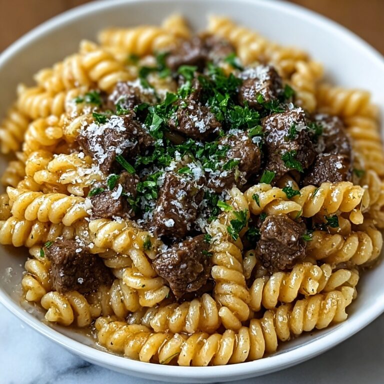 Beef Rotini with Garlic Parmesan Sauce Recipe