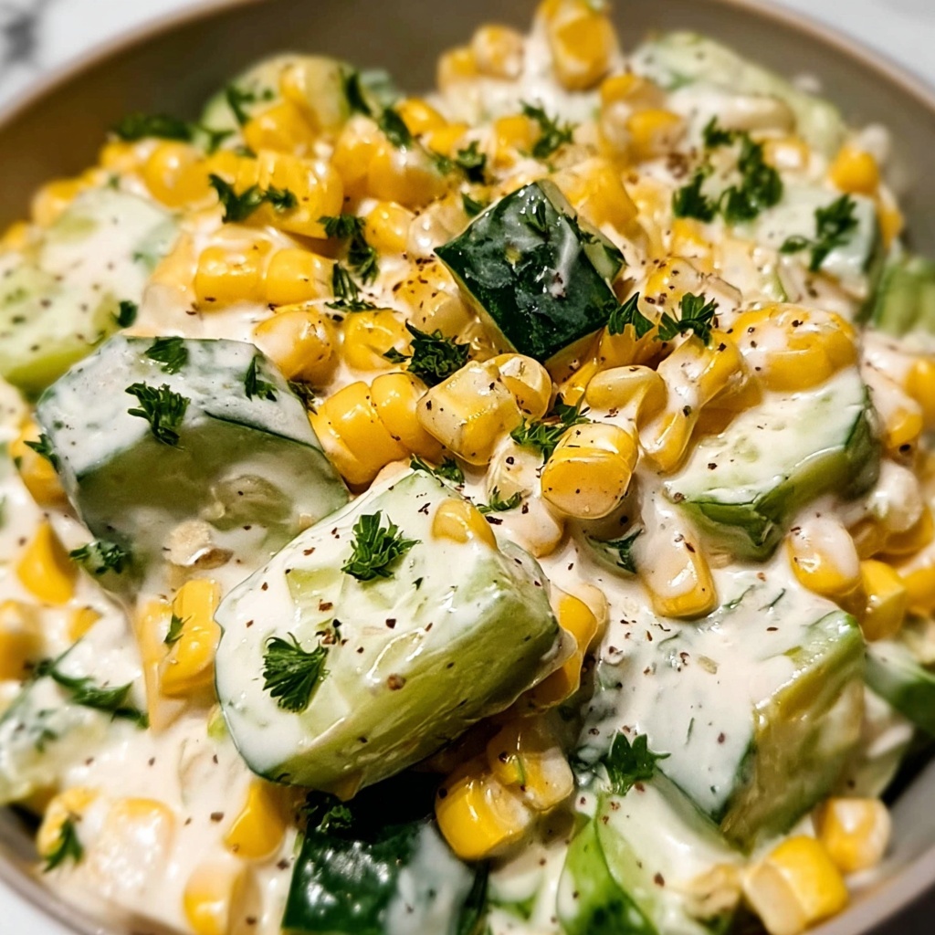 Street Corn Creamy Cucumber Salad for a Cool Summer Treat Recipe - Recipe Image