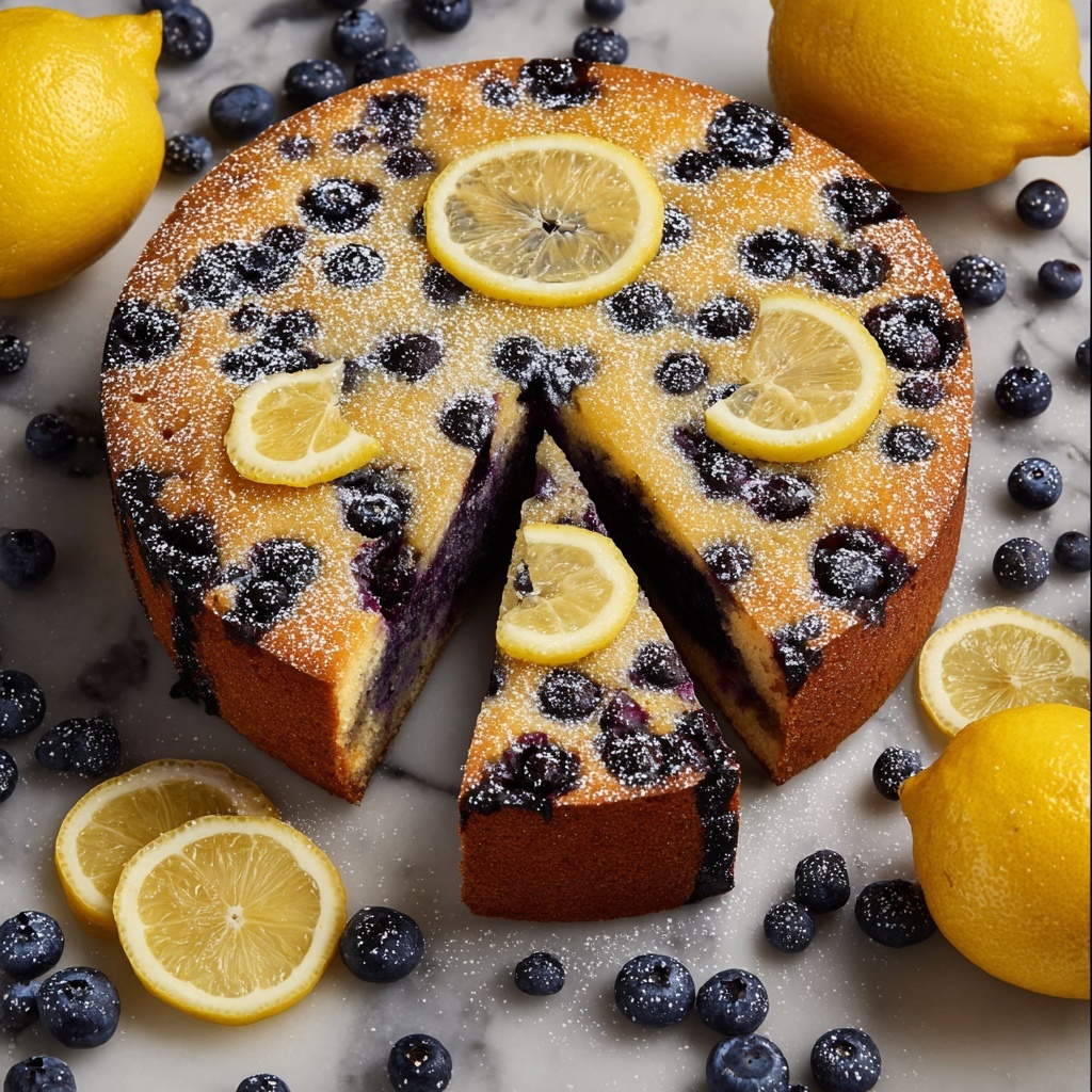 Easy Vegan Lemon Blueberry Cake Recipe - Recipe Image
