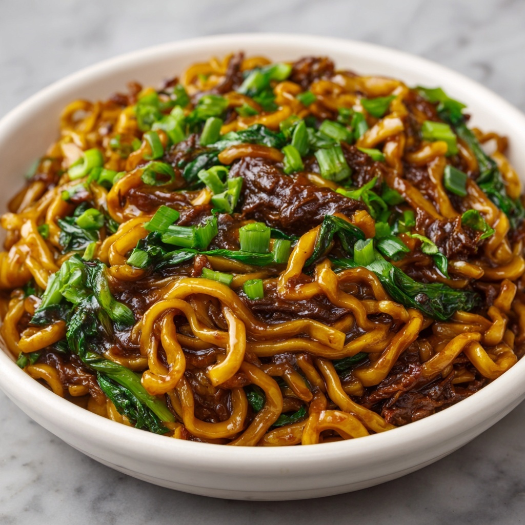 Spicy Mongolian Garlic Noodles Recipe - Recipe Image