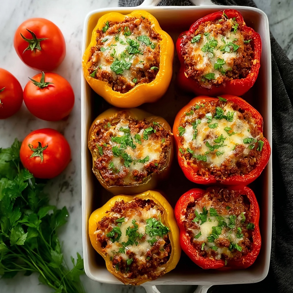 Stuffed Bell Peppers with Ground Turkey and Rice Recipe - Recipe Image