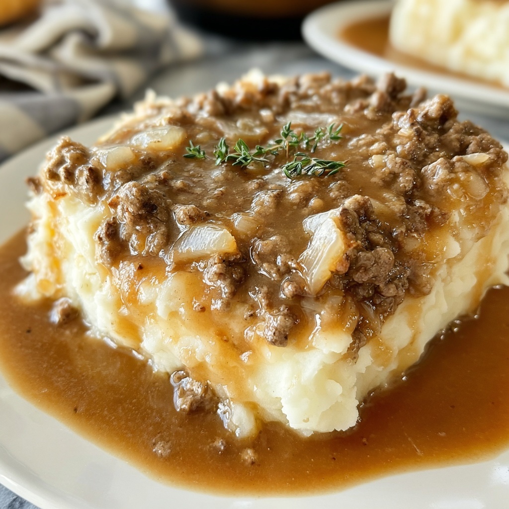 Ground Beef Gravy with Mashed Potatoes Recipe - Recipe Image