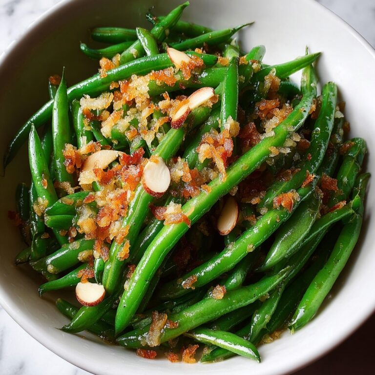 Garlic Green Beans with Sliced Almonds Recipe
