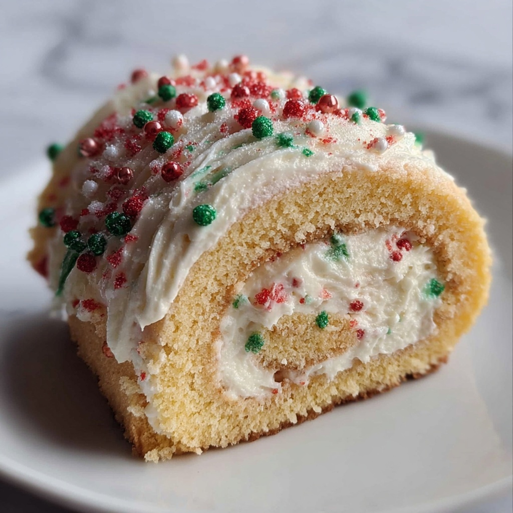 Delightful Christmas Vanilla Roll Cake for Cozy Celebrations Recipe - Recipe Image