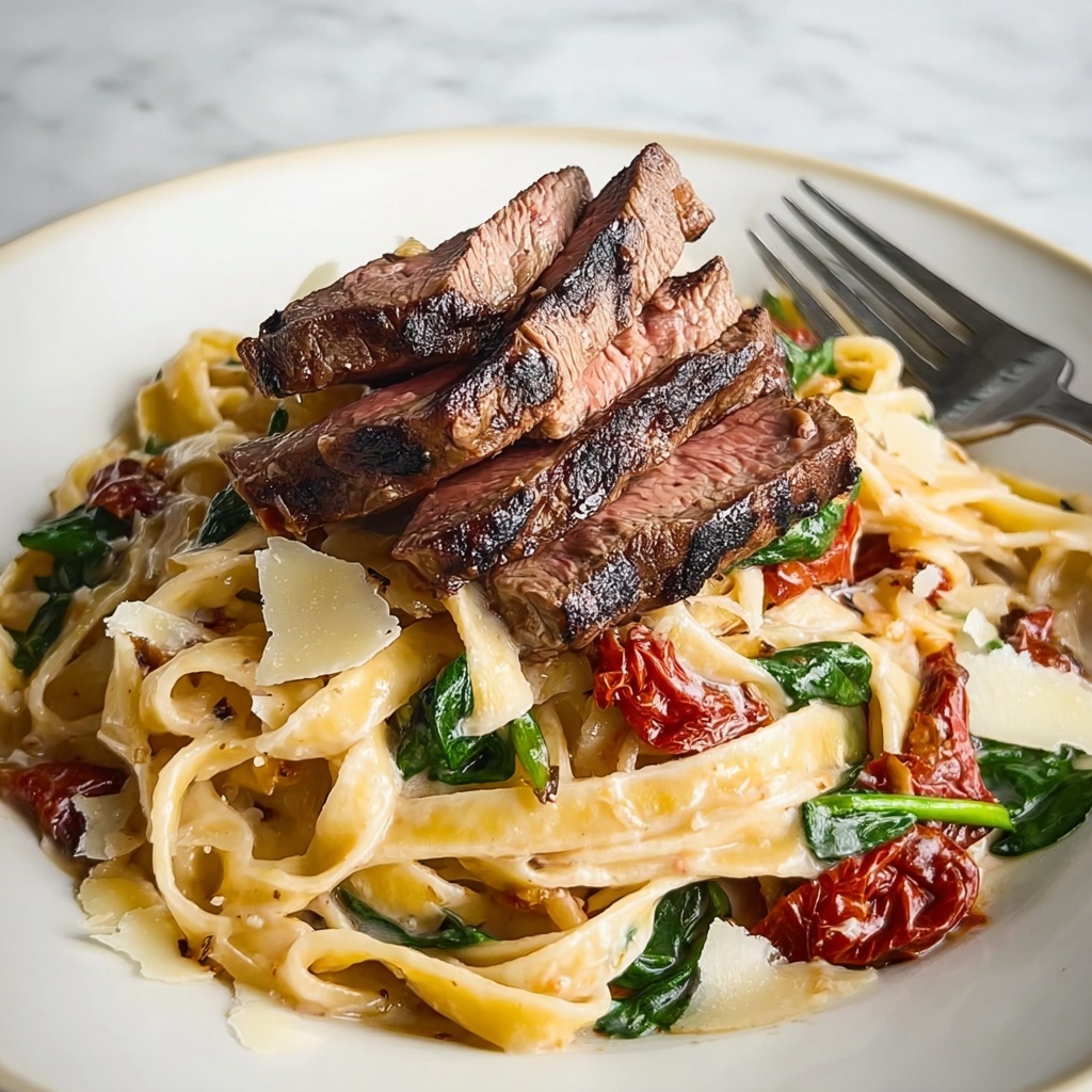 Creamy Gorgonzola Steak Pasta Recipe - Recipe Image
