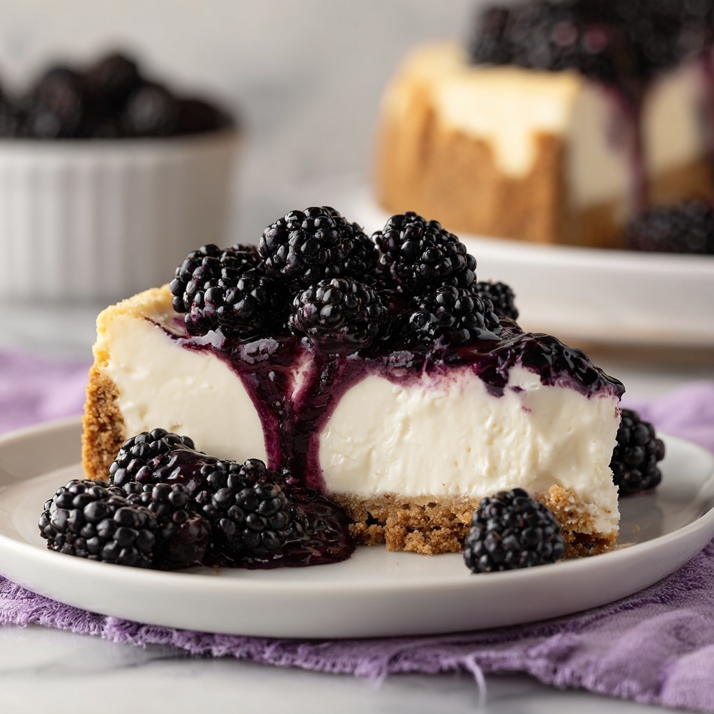No Bake Blackberry Cheesecake Recipe - Recipe Image