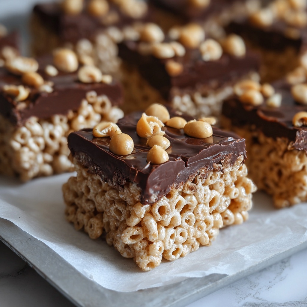 Salted Peanut Butter Rice Krispies Treats Recipe - Recipe Image