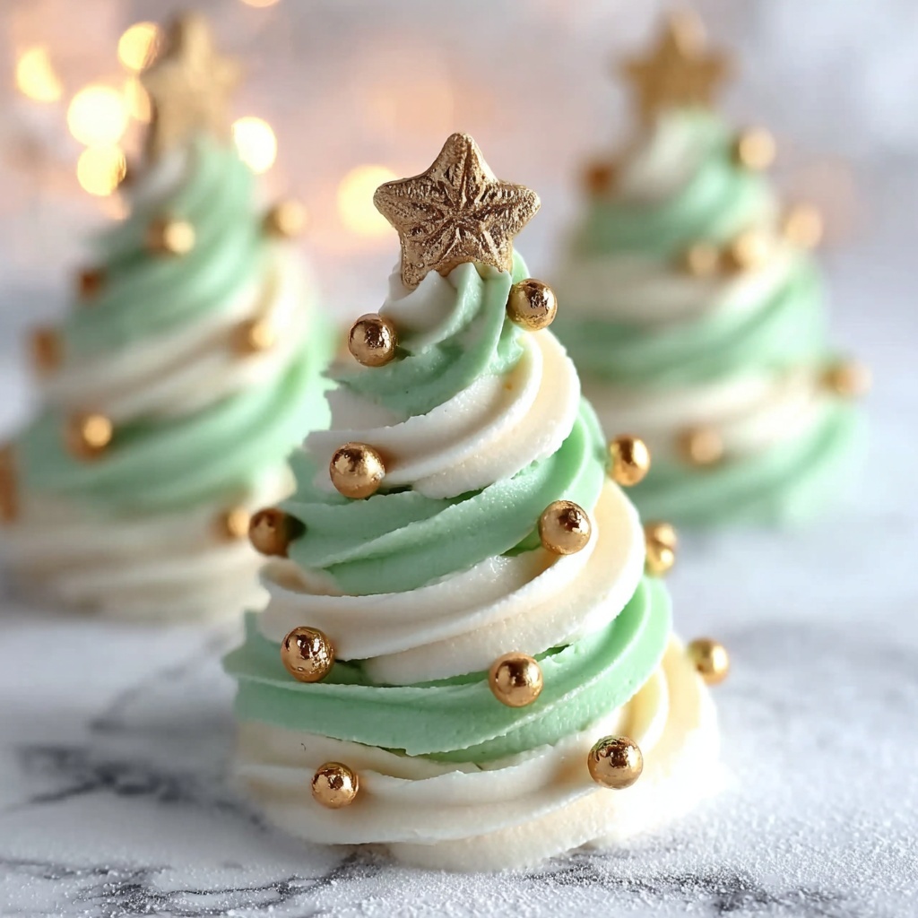 Christmas Tree Meringues Recipe - Recipe Image