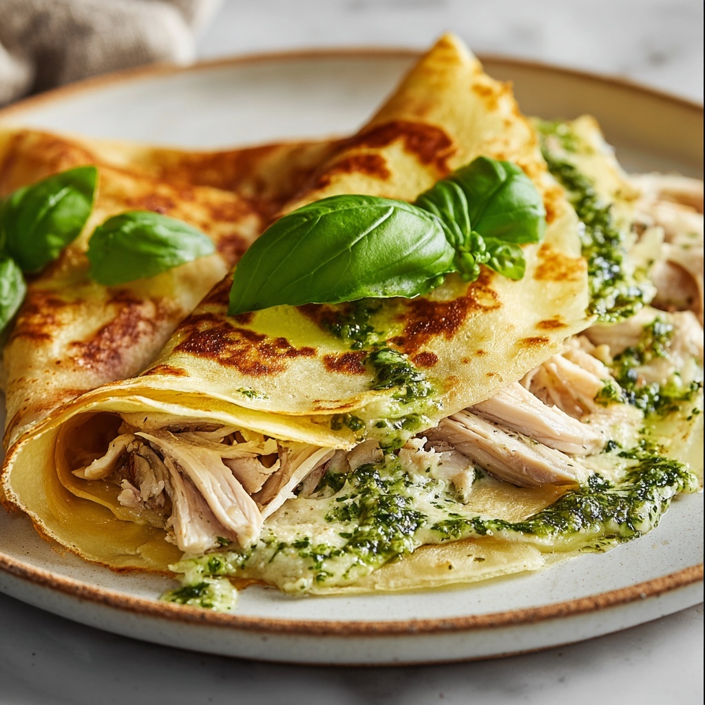 Chicken and Pesto Crepes Recipe - Recipe Image