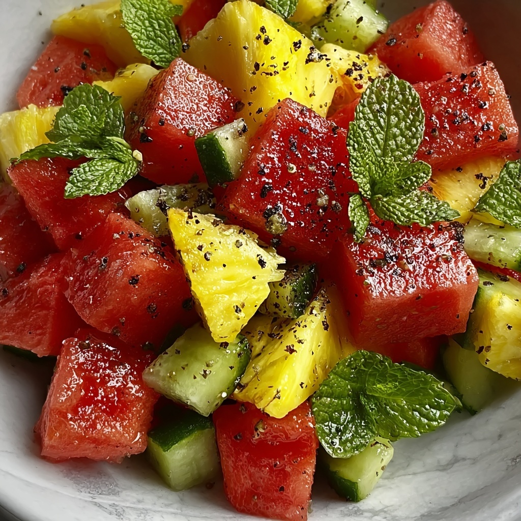 Delightfully Fresh Watermelon Pineapple Salad Recipe - Recipe Image