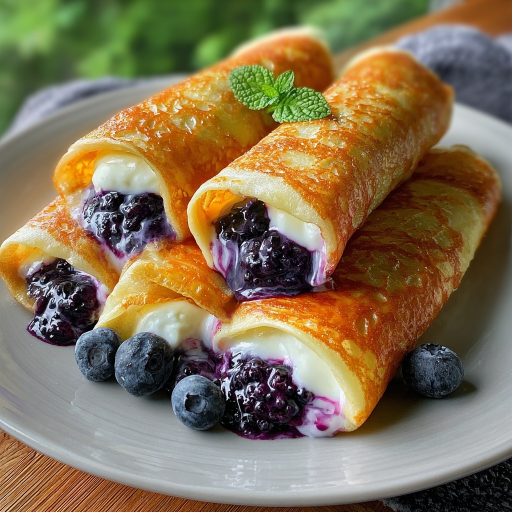 Blueberry Cream Cheese Egg Rolls: A Sweet and Crispy Dessert Twist Recipe - Recipe Image