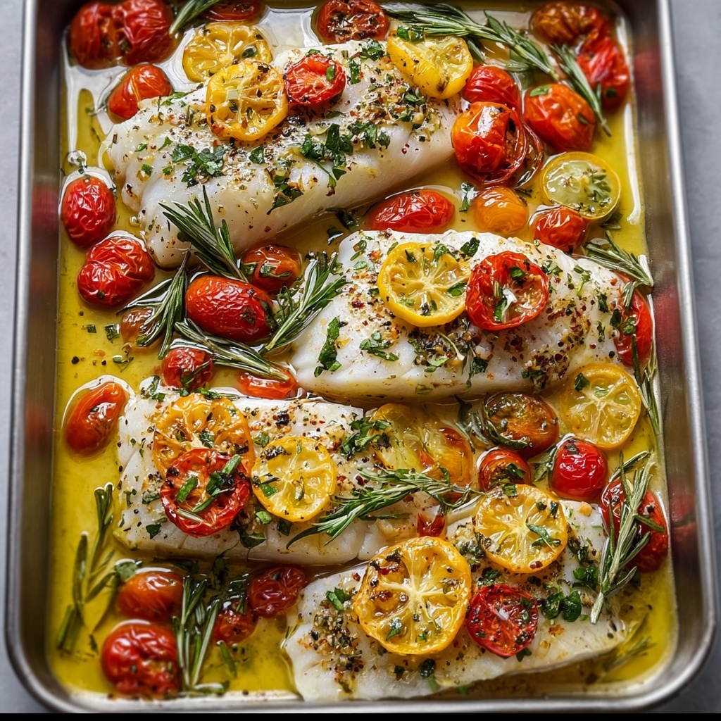 Easy Mediterranean Baked Fish Recipe - Recipe Image