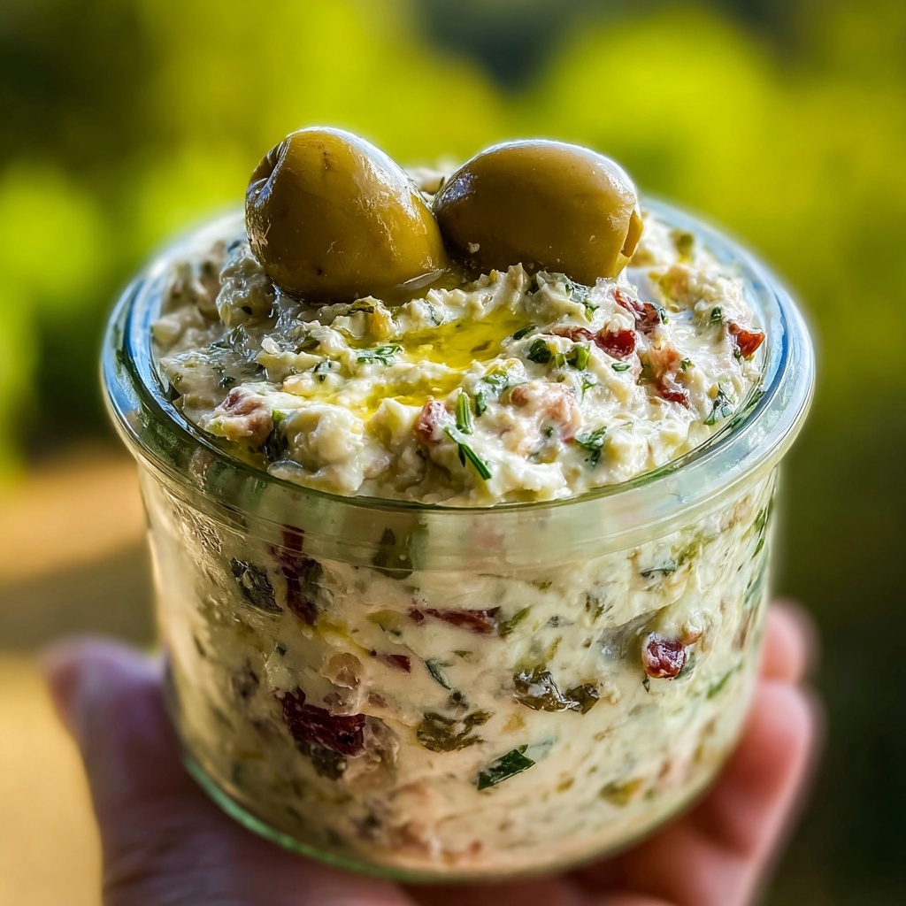 Olive Lovers’ Dream Dip – Creamy Feta & Green Olive Spread Recipe - Recipe Image