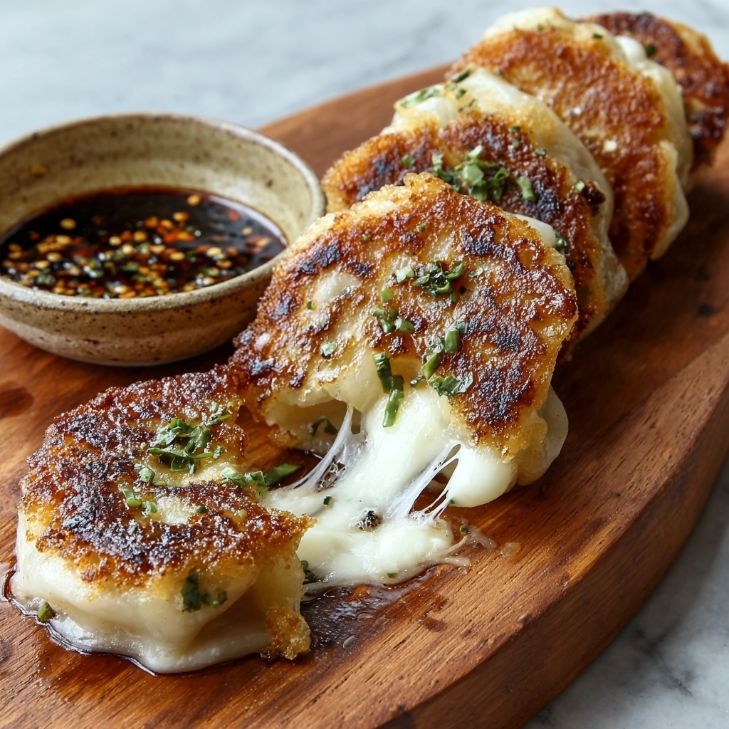 Kimchi Cheese Hotteok: Savory Fried Korean Pancakes Filled with Kimchi and Mozzarella Recipe - Recipe Image