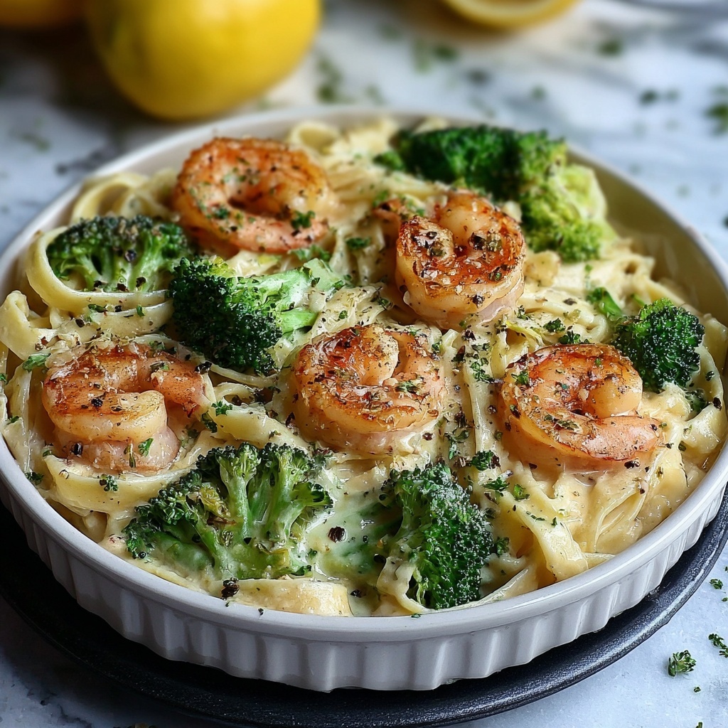 Lemon Pepper Shrimp and Broccoli Pasta Recipe - Recipe Image