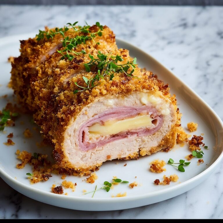 Chicken Cordon Bleu Meatloaf with Dijon Parmesan Sauce Recipe