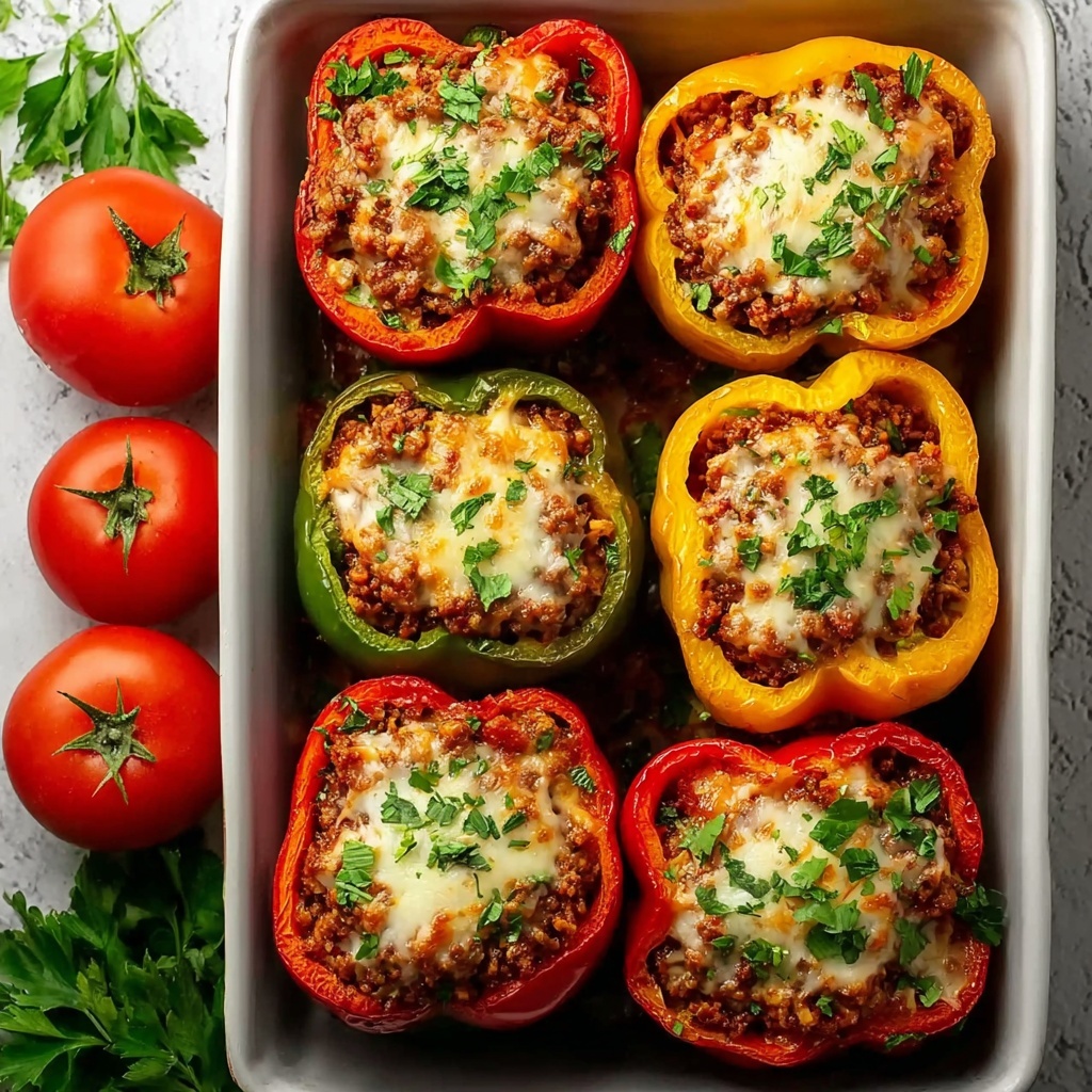 Stuffed Bell Peppers with Ground Turkey and Rice Recipe - Recipe Image