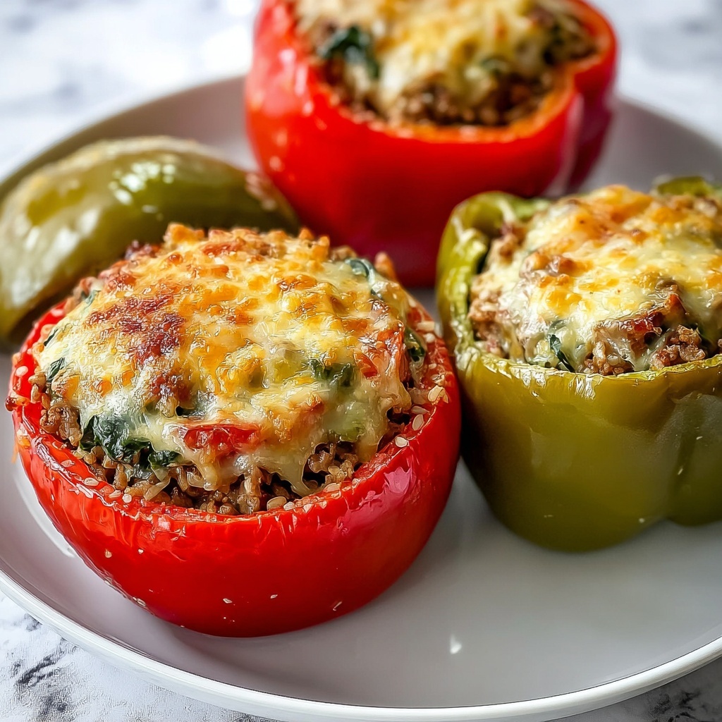 Turkey & Spinach Stuffed Peppers Recipe - Recipe Image