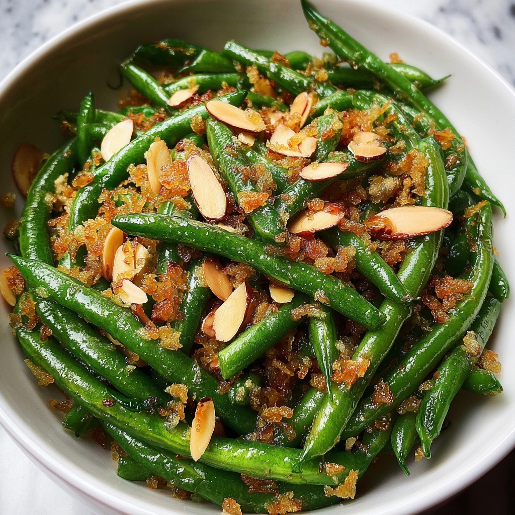 Garlic Green Beans with Sliced Almonds Recipe - Recipe Image