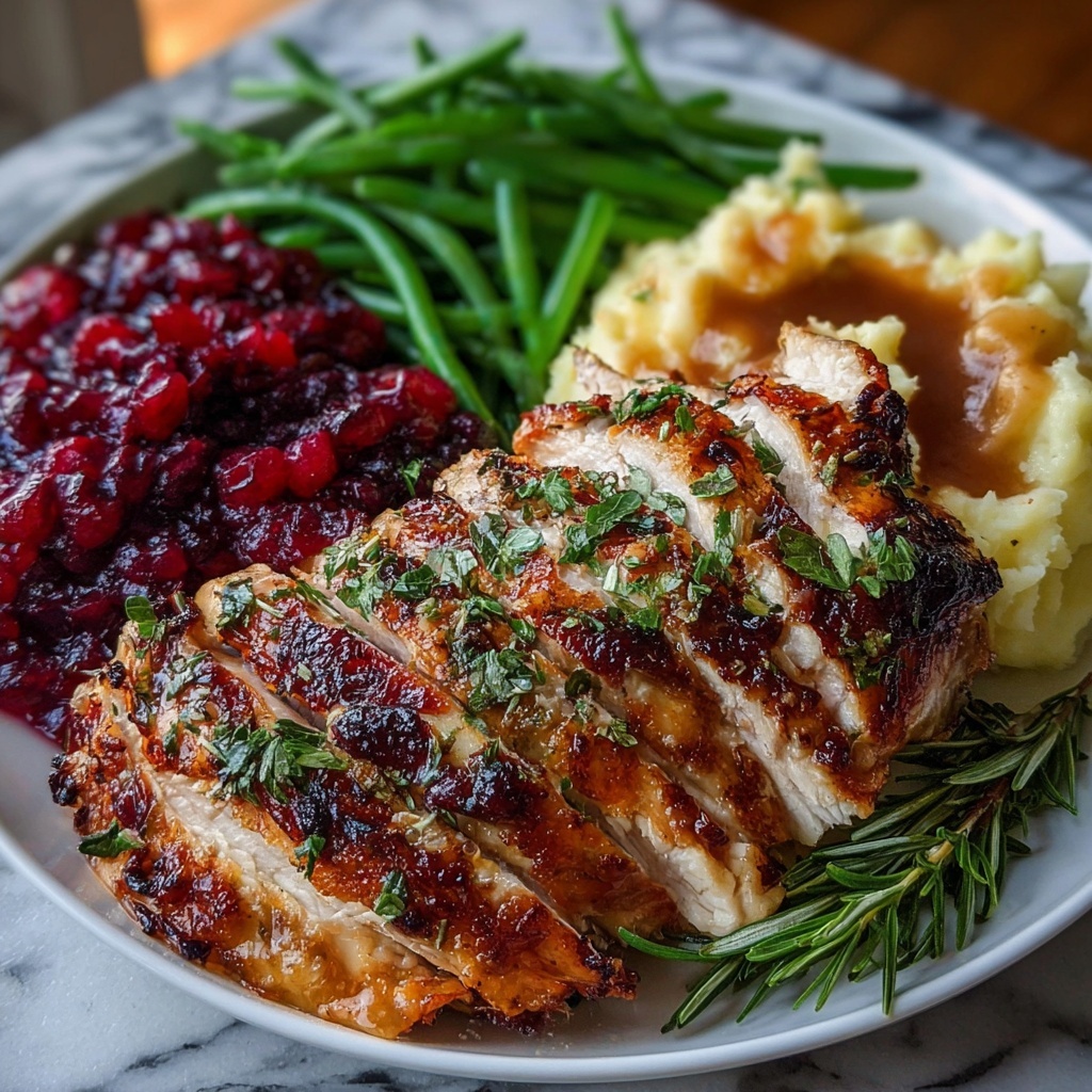 Thanksgiving Roast Turkey with Traditional Sides Recipe - Recipe Image