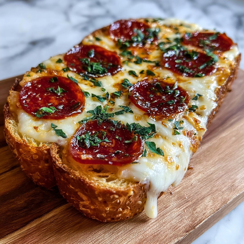 Homemade Pepperoni Garlic Bread Recipe - Recipe Image