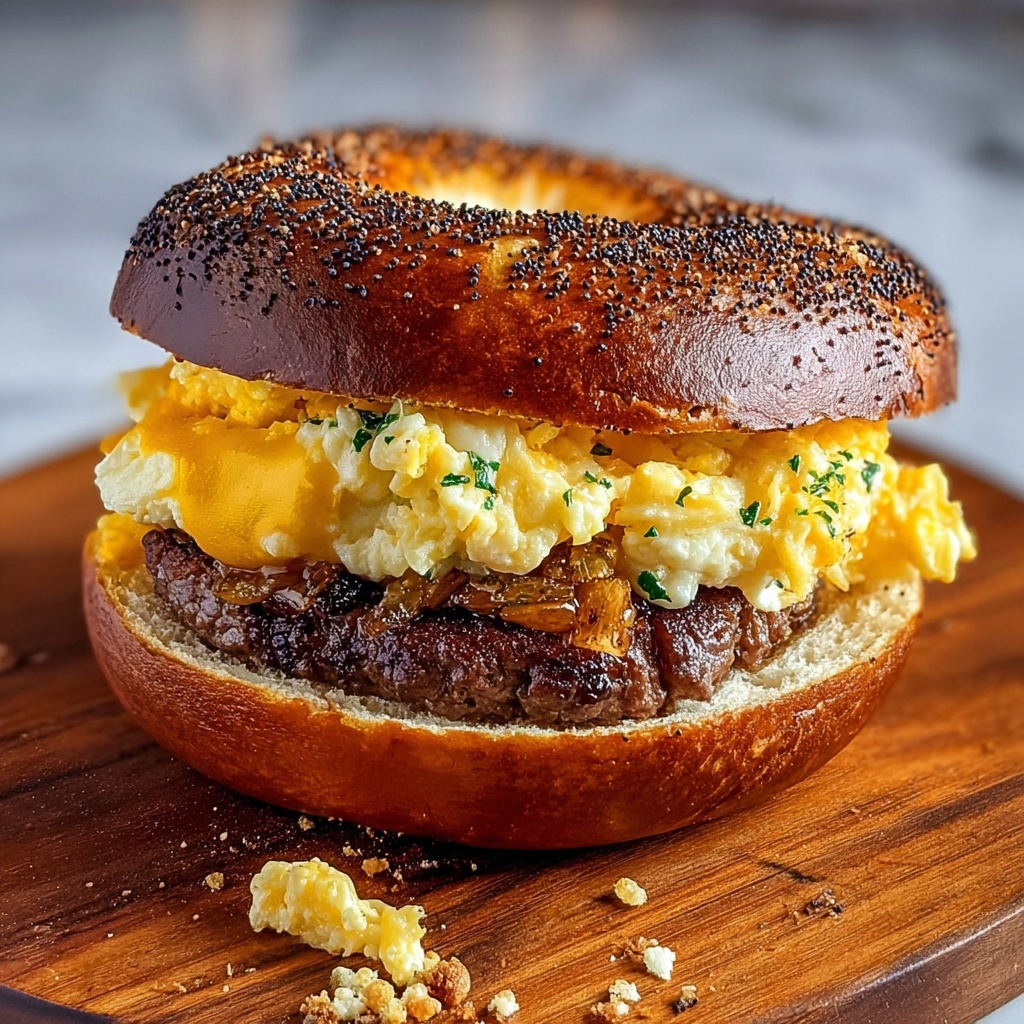 Steak Egg Cheese Bagel: The Ultimate Breakfast Sandwich Recipe - Recipe Image