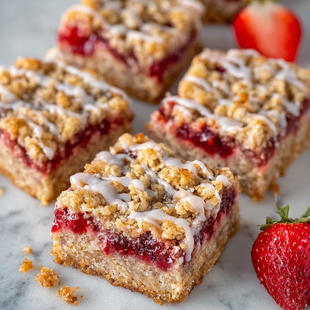 Healthy Strawberry Oatmeal Bars Recipe - Recipe Image