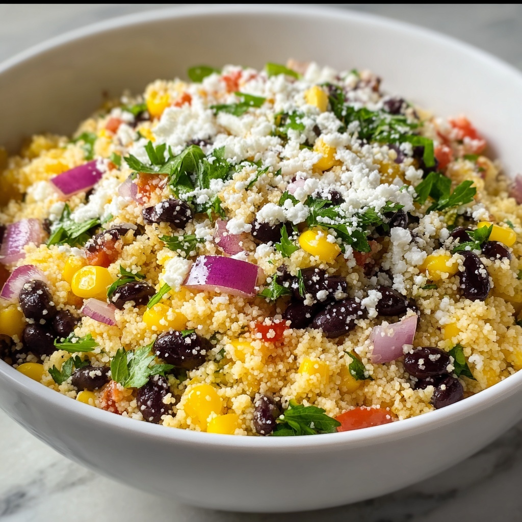 Couscous Salad with Black Beans, Corn, and Feta Recipe - Recipe Image