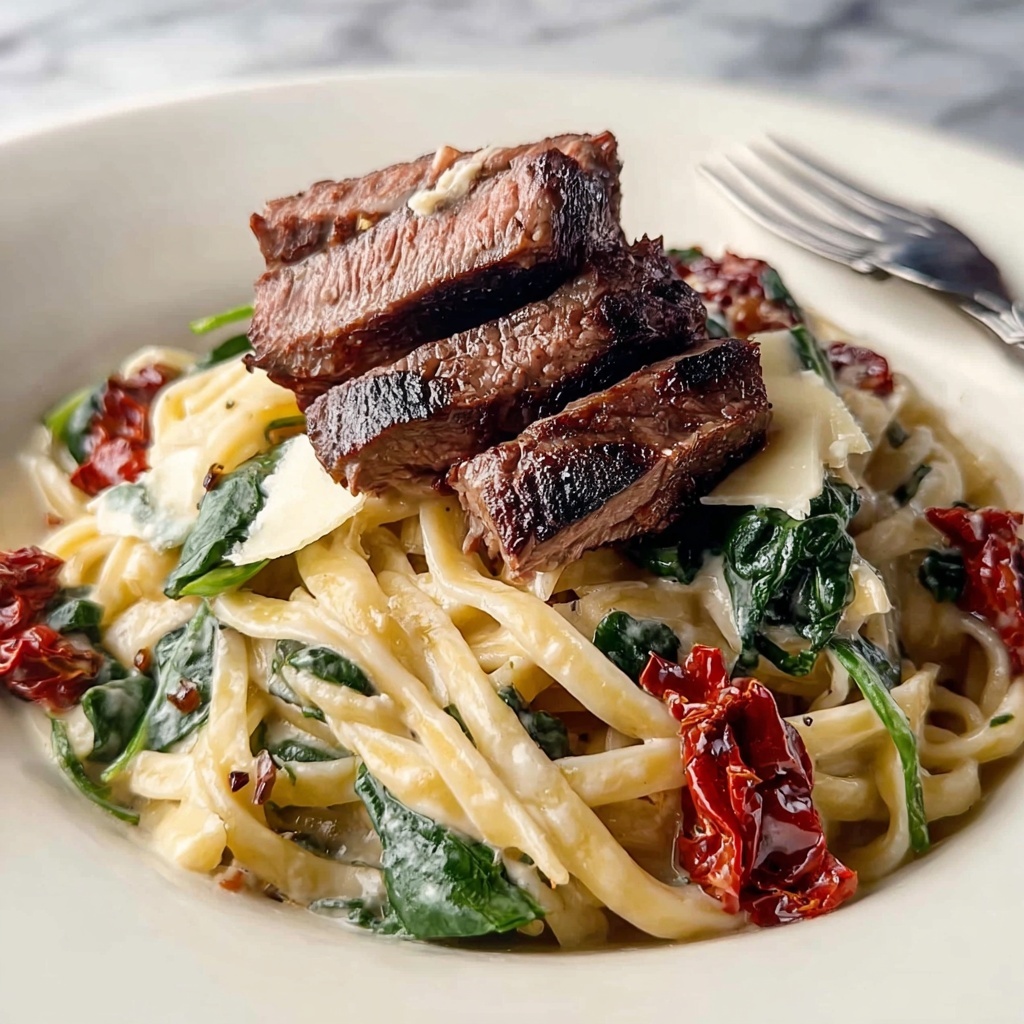 Creamy Gorgonzola Steak Pasta Recipe - Recipe Image