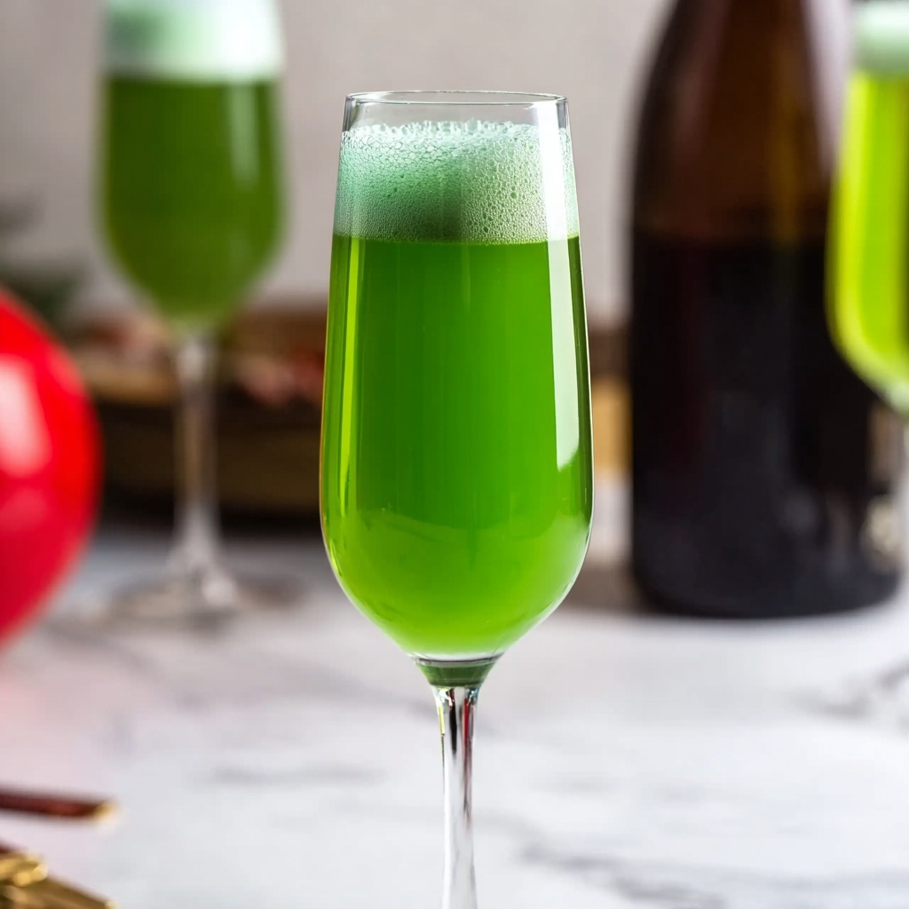 Grinch Mimosa: The Festive Cocktail That Steals the Show Recipe - Recipe Image