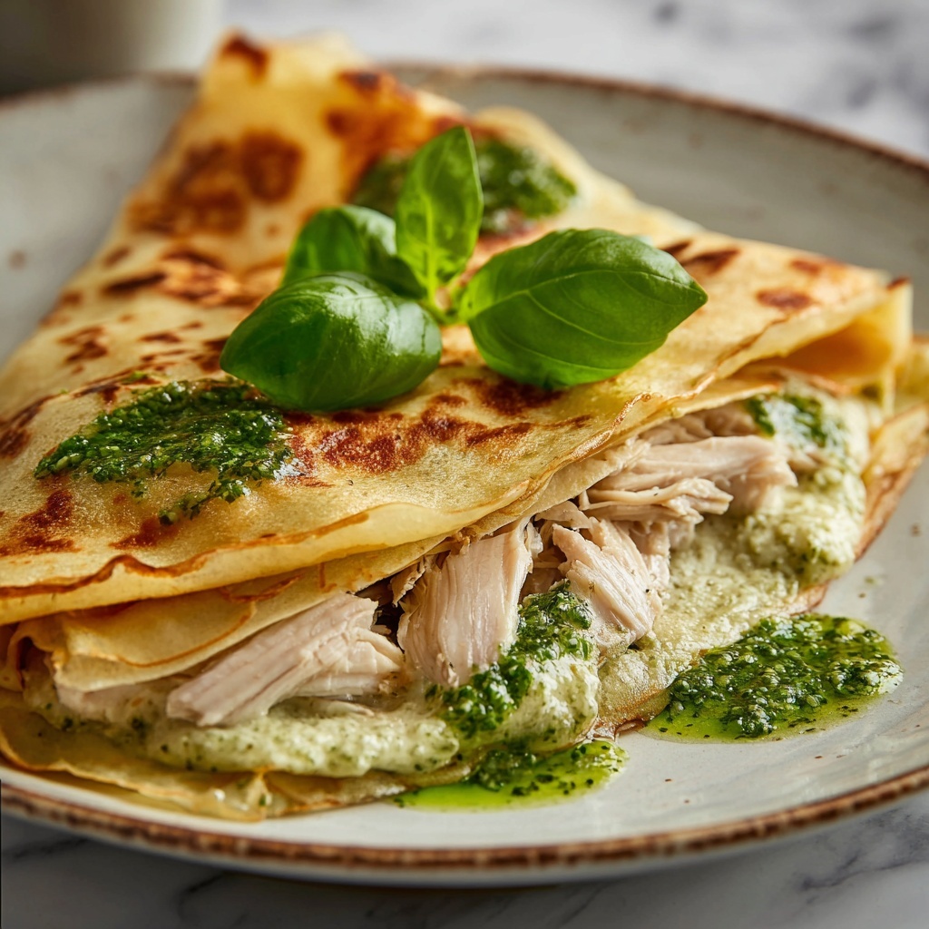Chicken and Pesto Crepes Recipe - Recipe Image