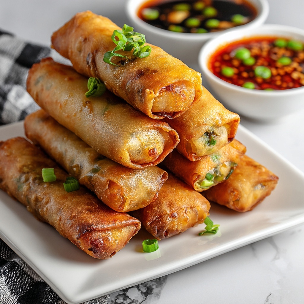 Crispy Air Fryer Spring Rolls Recipe - Recipe Image
