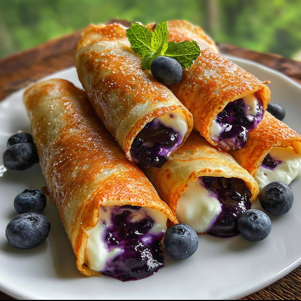 Blueberry Cream Cheese Egg Rolls: A Sweet and Crispy Dessert Twist Recipe - Recipe Image