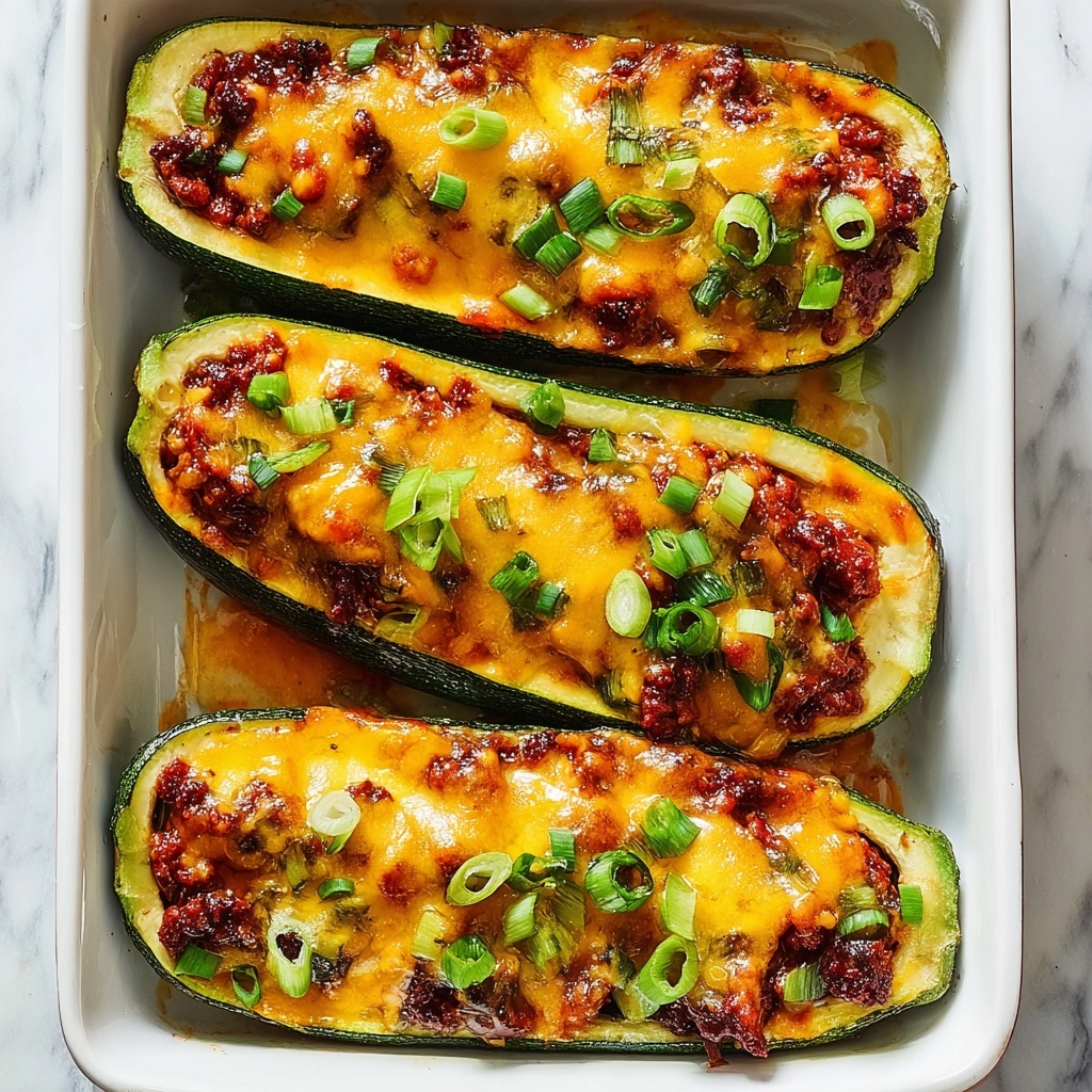 Cheesy BBQ Chicken Stuffed Zucchini Boats Recipe - Recipe Image