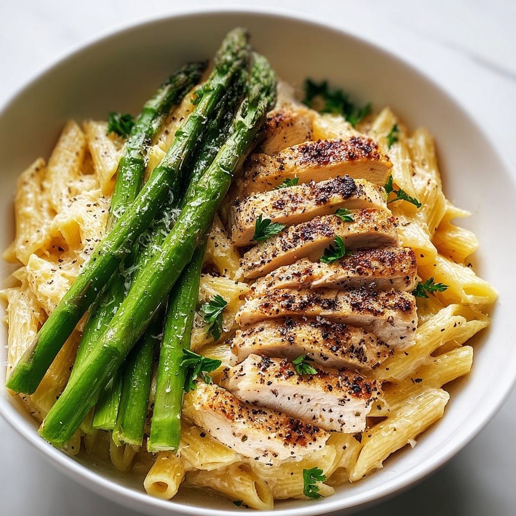Chicken and Asparagus Pasta Recipe - Recipe Image