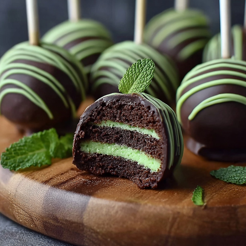 Dark Mint Chocolate Cheesecake Pops Recipe - Recipe Image
