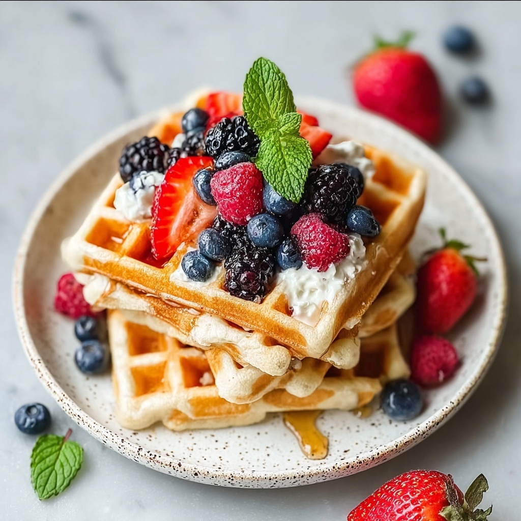 Overnight Almond Oatmeal Waffles Recipe - Recipe Image