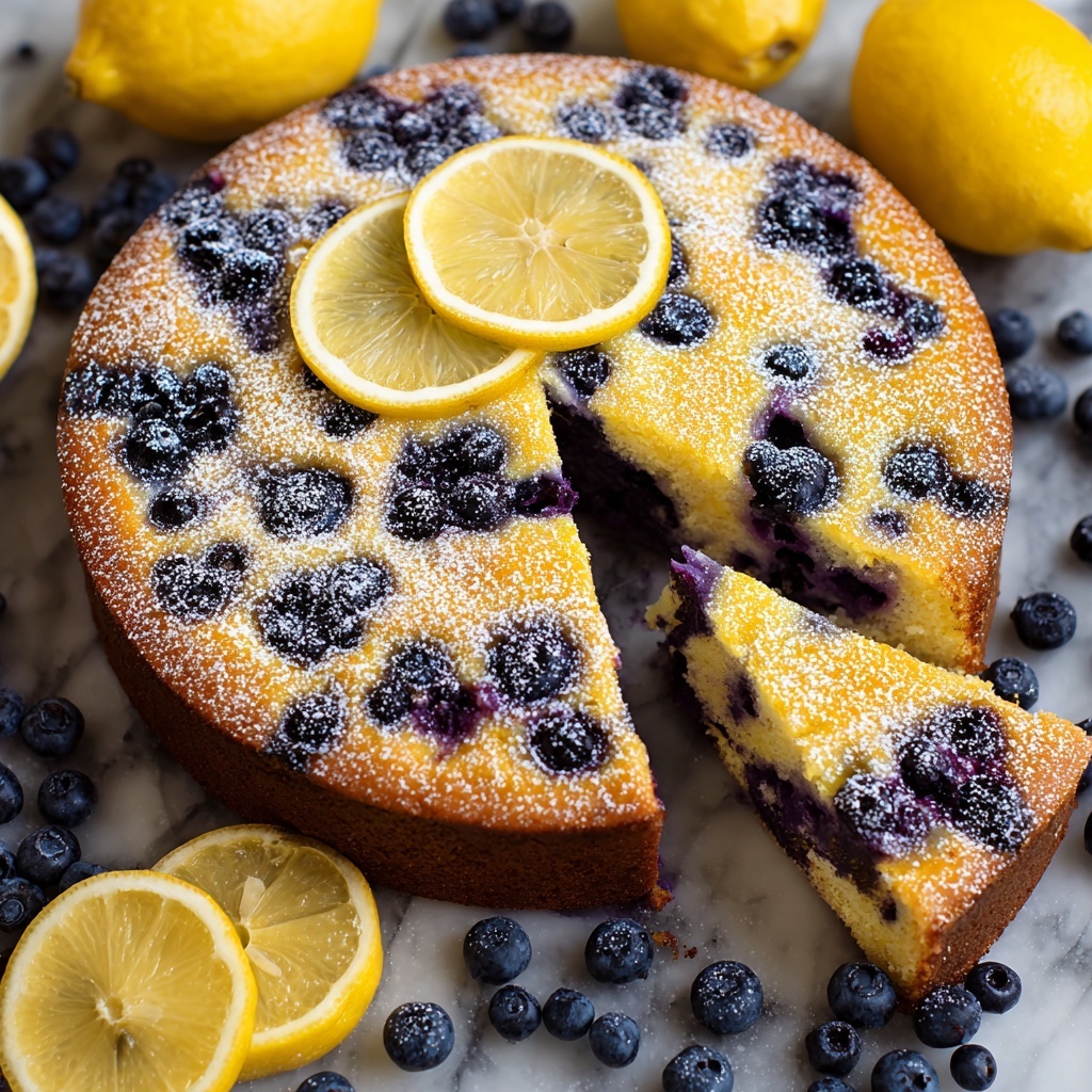 Easy Vegan Lemon Blueberry Cake Recipe - Recipe Image