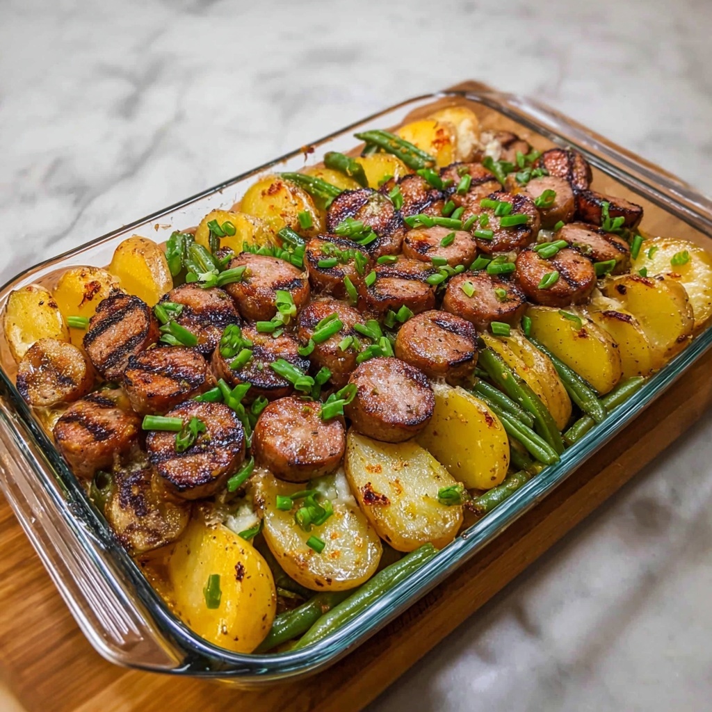 Sausage Green Bean and Potato Casserole Recipe - Recipe Image