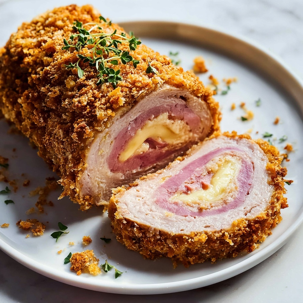Chicken Cordon Bleu Meatloaf with Dijon Parmesan Sauce Recipe - Recipe Image