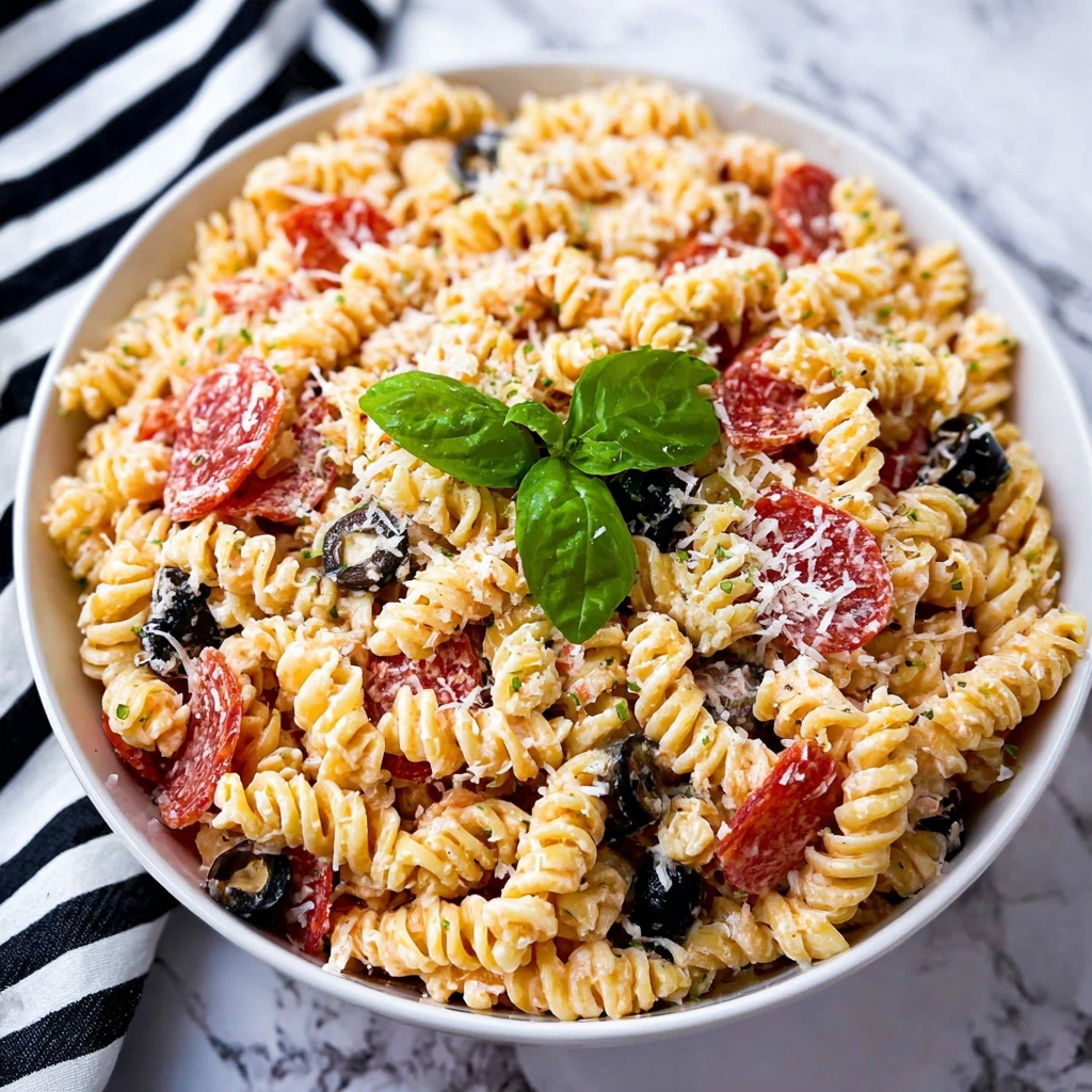 Pepperoni Pizza Pasta Salad Recipe - Recipe Image