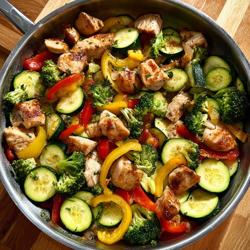 Lemon Garlic Chicken & Veggie Skillet Recipe - Recipe Image